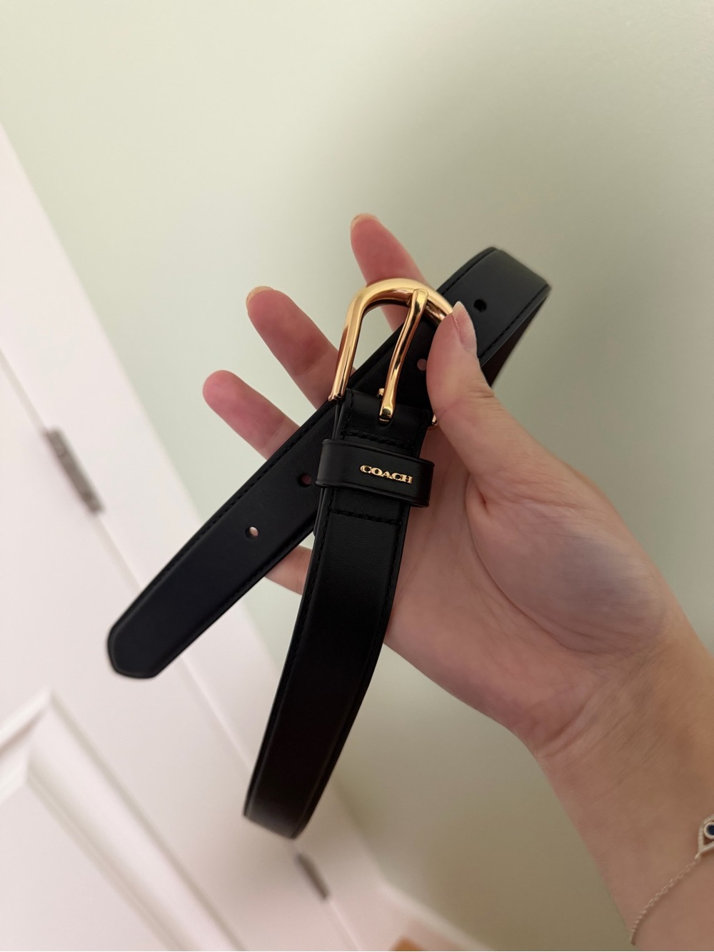 Coach Black Leather Belt
